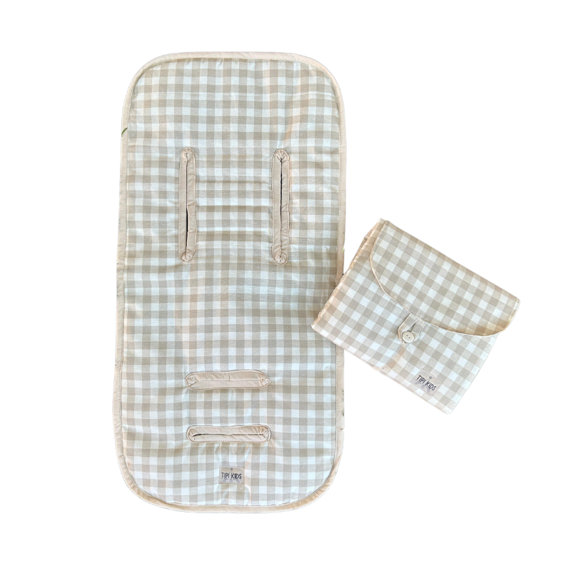 Cojín Protector de Coche Impermeable Vichy Beige