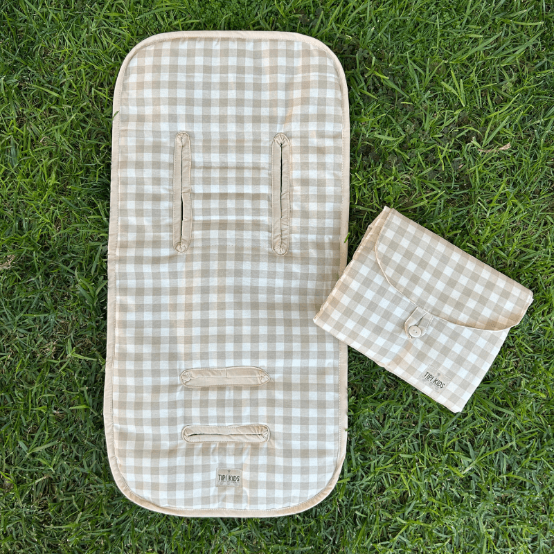 Cojín Protector de Coche Impermeable Vichy Beige