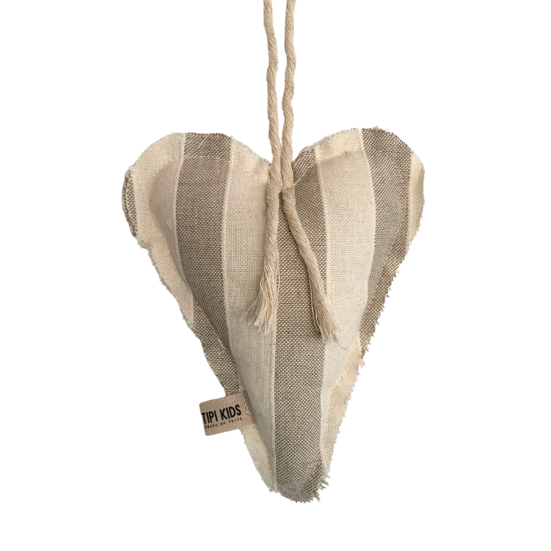 Cunero Corazón Rayas Beige