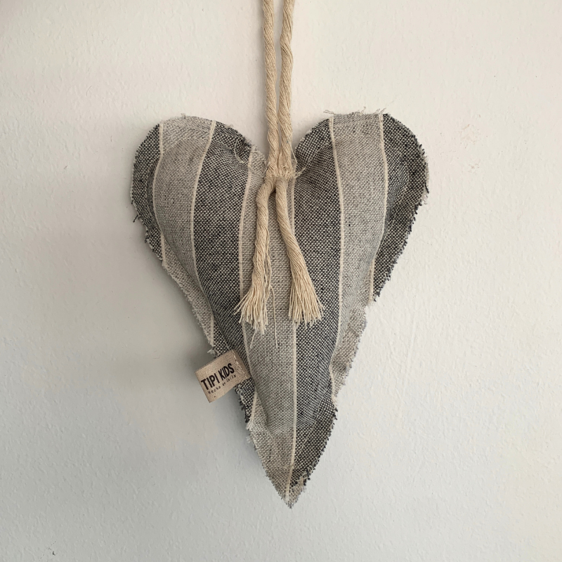 Cunero Corazón Rayas Gris