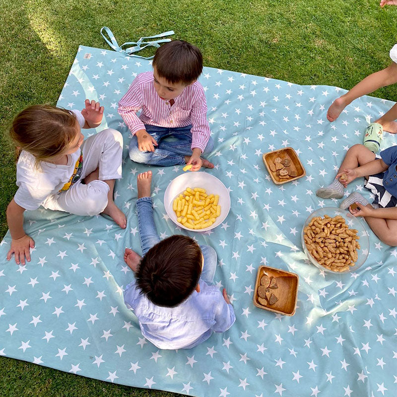Mat de Picnic Impermeable Estrellas Verdes