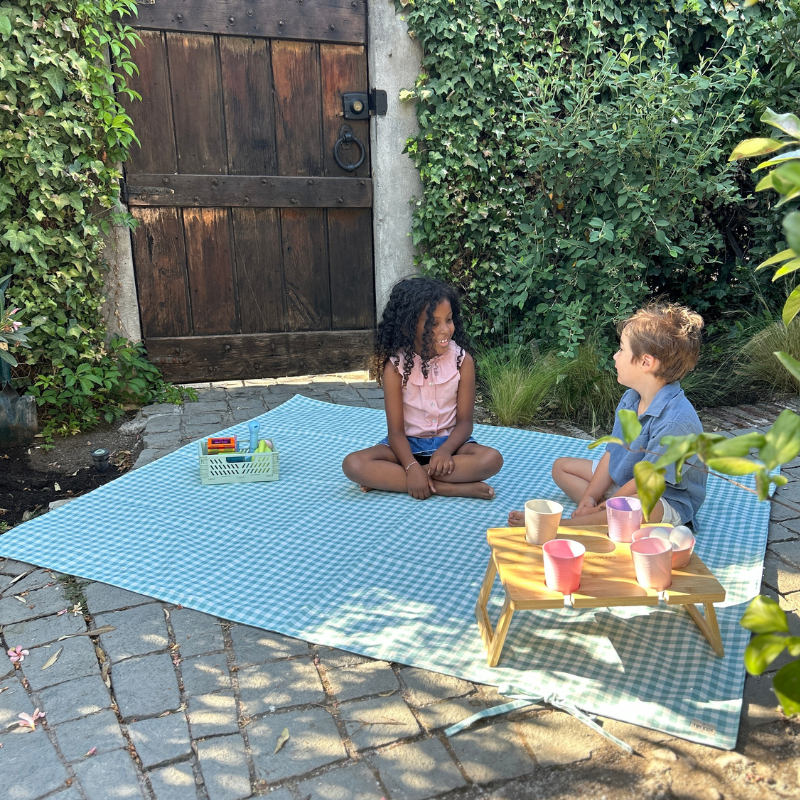 Mat de Picnic Impermeable Vichy Menta
