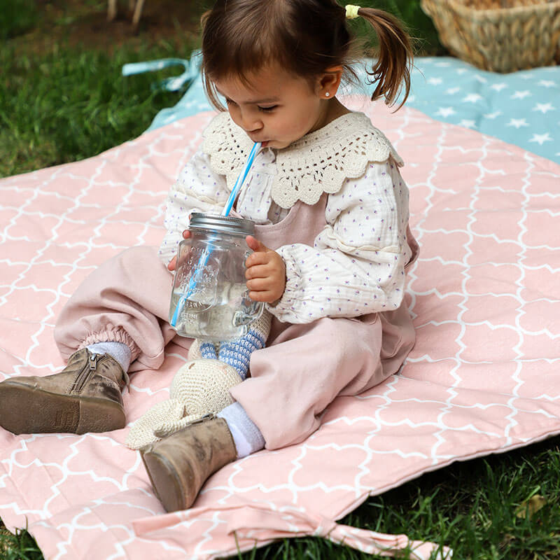 Mat Acolchado Impermeable y Reversible Estrellas Verde