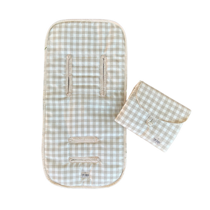 Cojín Protector de Coche Impermeable Vichy Beige