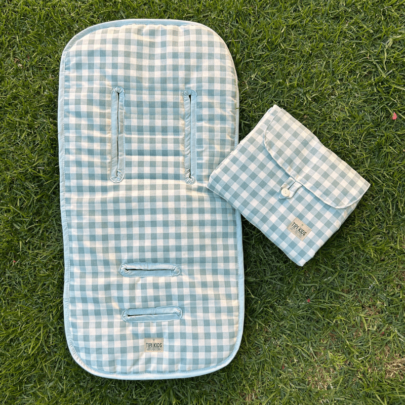 Cojín Protector de Coche Impermeable Vichy Menta
