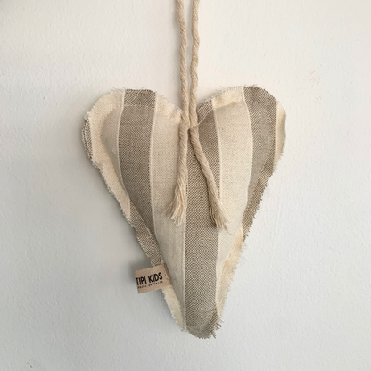 Cunero Corazón Rayas Beige