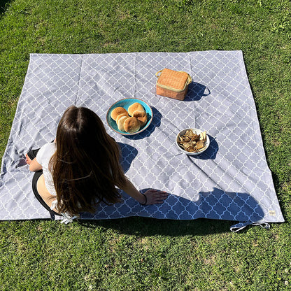 Mat de Picnic Impermeable Figuras Gris